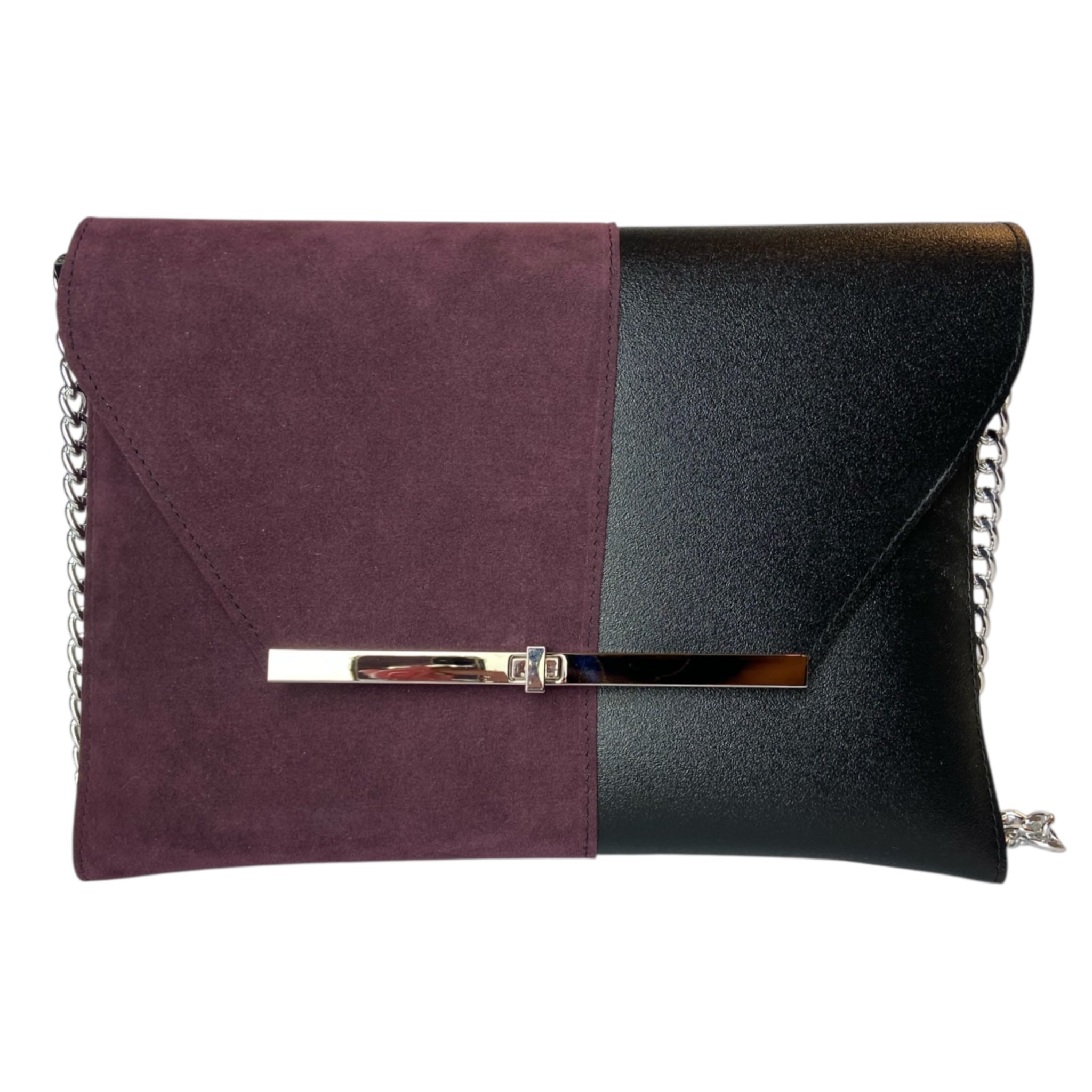 AI25-B09-002-clutch-maxi-bordeaux-nero-satinato-donna-mano-tracolla-fronte Ai25 b09 002 clutch maxi bordeaux nero satinato donna mano tracolla fronte