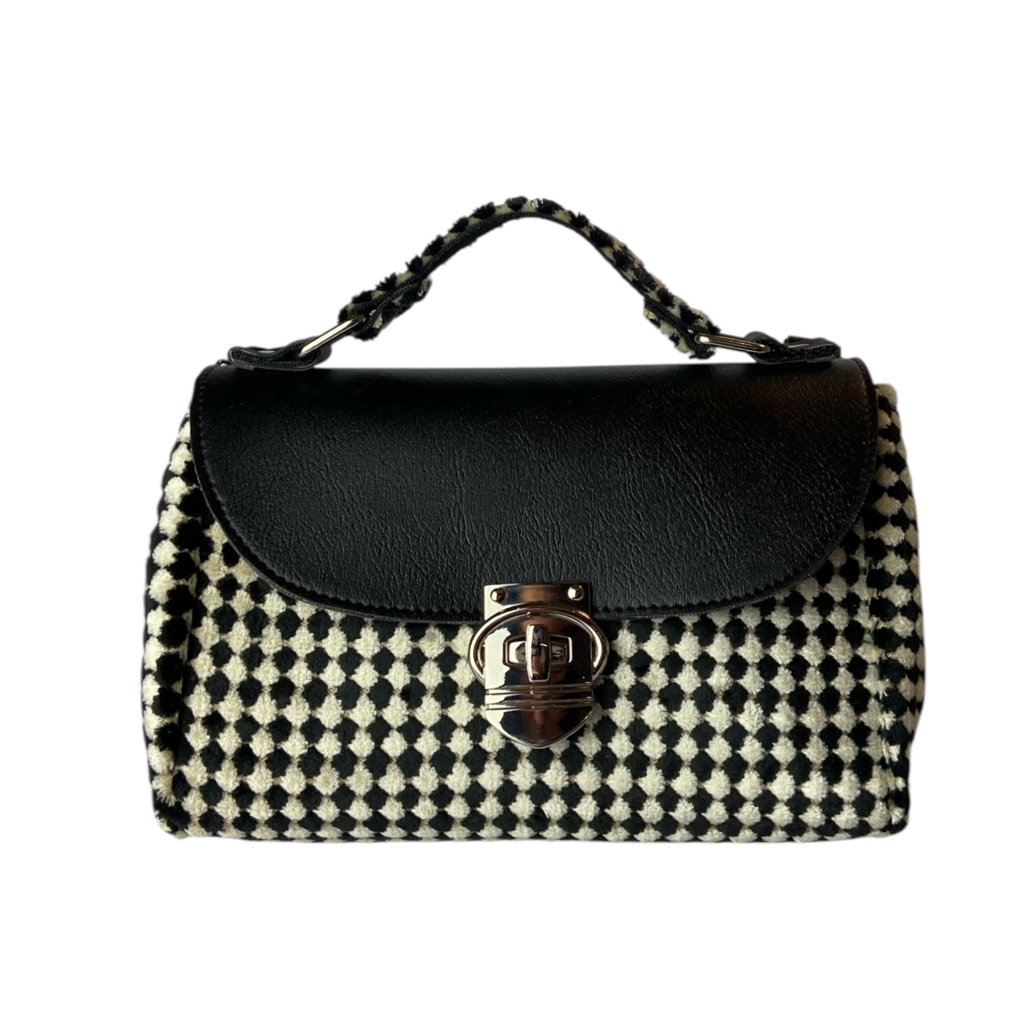AI25-B25-002-mini-miura-pied-de-poule-nero-borsa-donna-mano-tracolla-fronte Ai25 b25 002 mini miura pied de poule nero borsa donna mano tracolla fronte