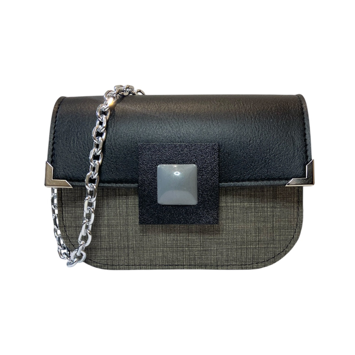 PE25-B06-006-chicca-mini-alcantara-nera-grigia-donna-tracolla-fronte Pe25 b06 006 chicca mini alcantara nera grigia donna tracolla fronte